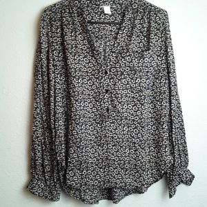 H&M long sleeve floral blouse